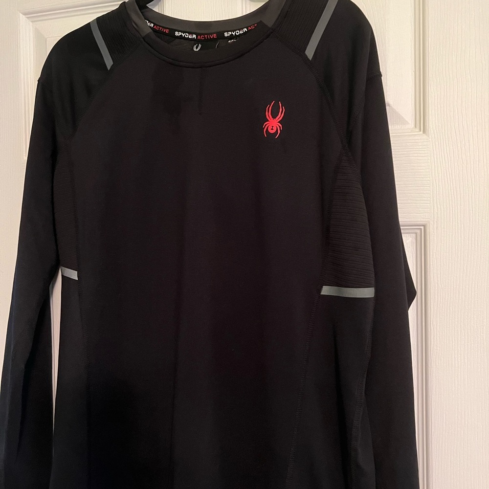 🆕Men’s size small Black Spyder Active long sleeve shirt /great base layer❗️NWOT
